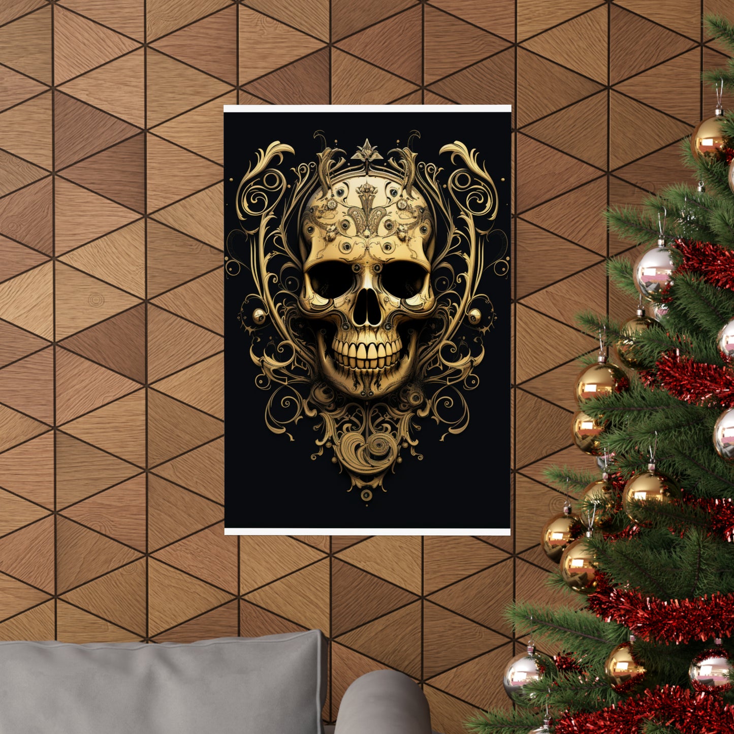 Premium Matte Vertical Posters Skull Treble Clef 3