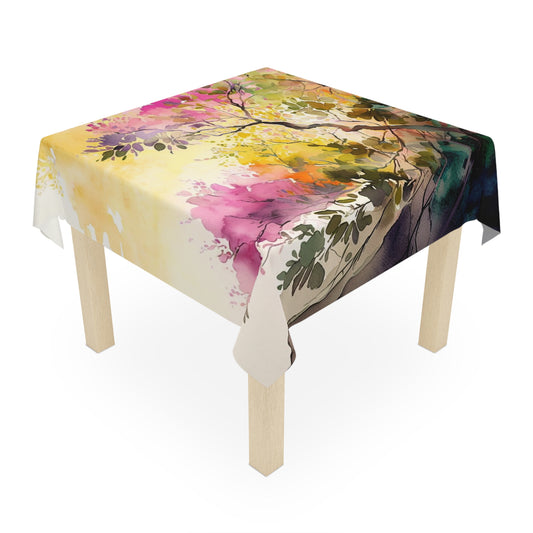 Tablecloth Mother Nature Bright Spring Colors Realistic Watercolor 2