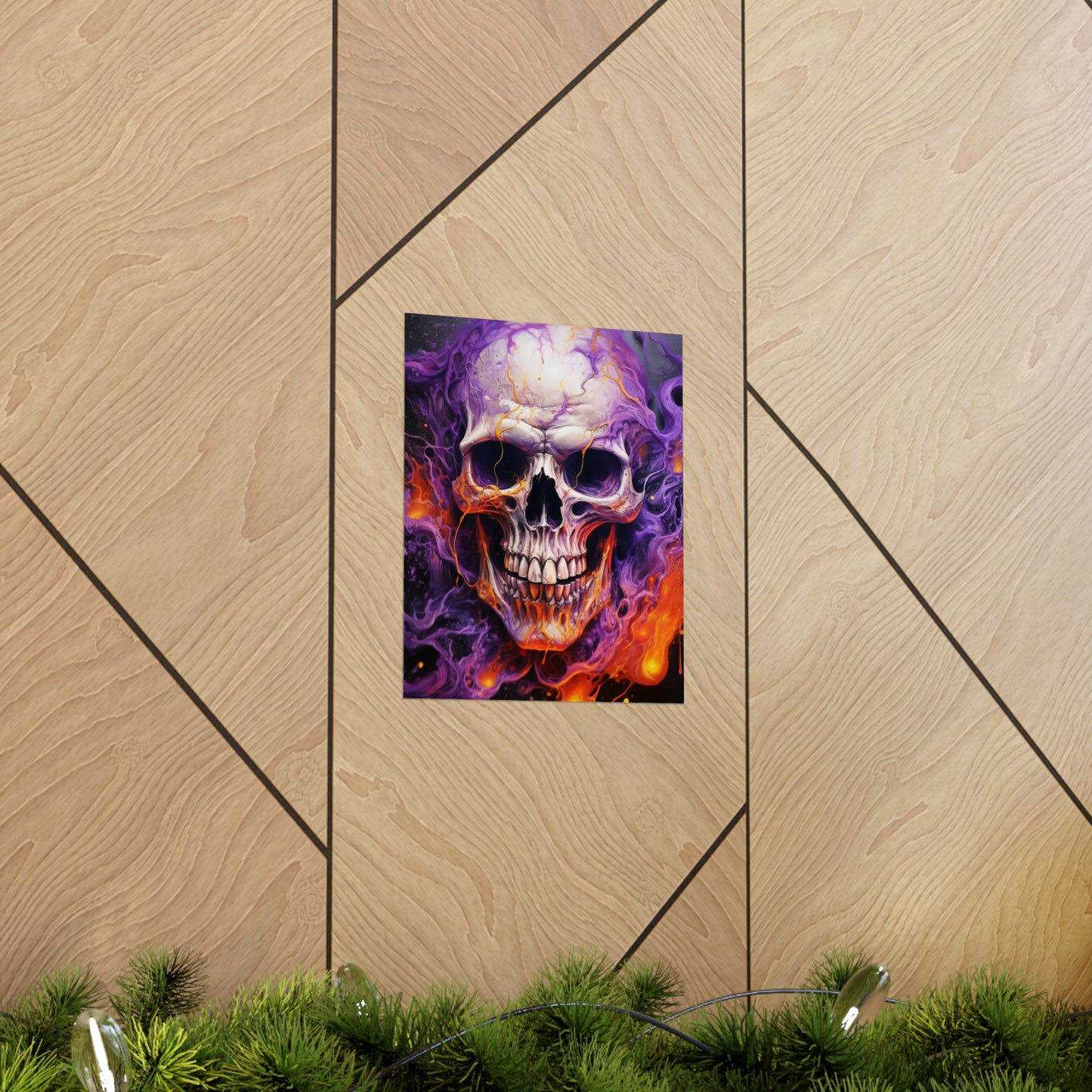 Premium Matte Vertical Posters Skull Flames 2