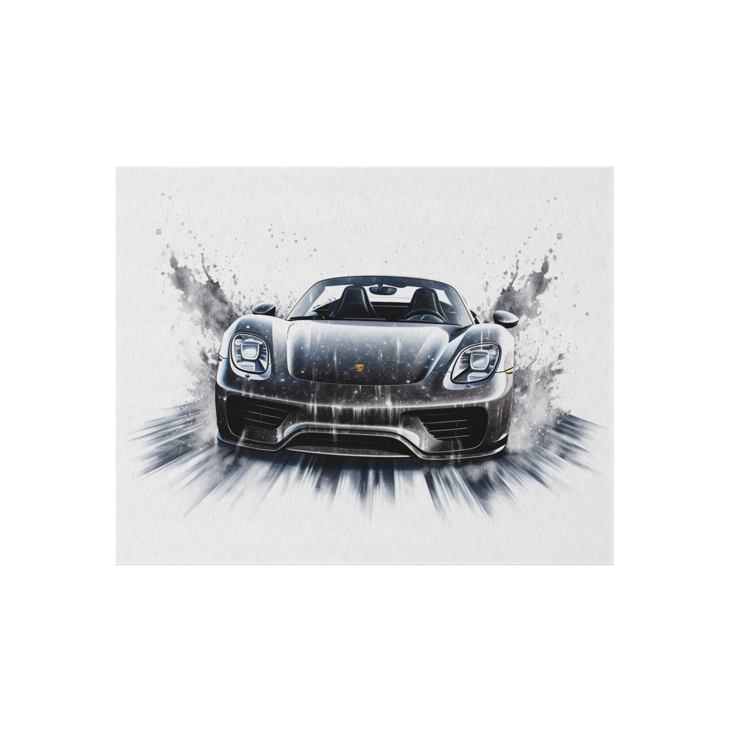 Outdoor Rug  918 Spyder white background driving fast with water splashing 3