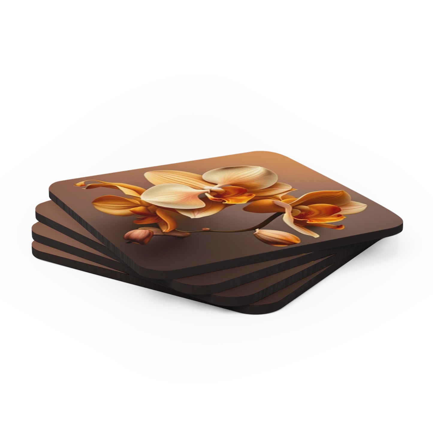 Corkwood Coaster Set orchid pedals 2