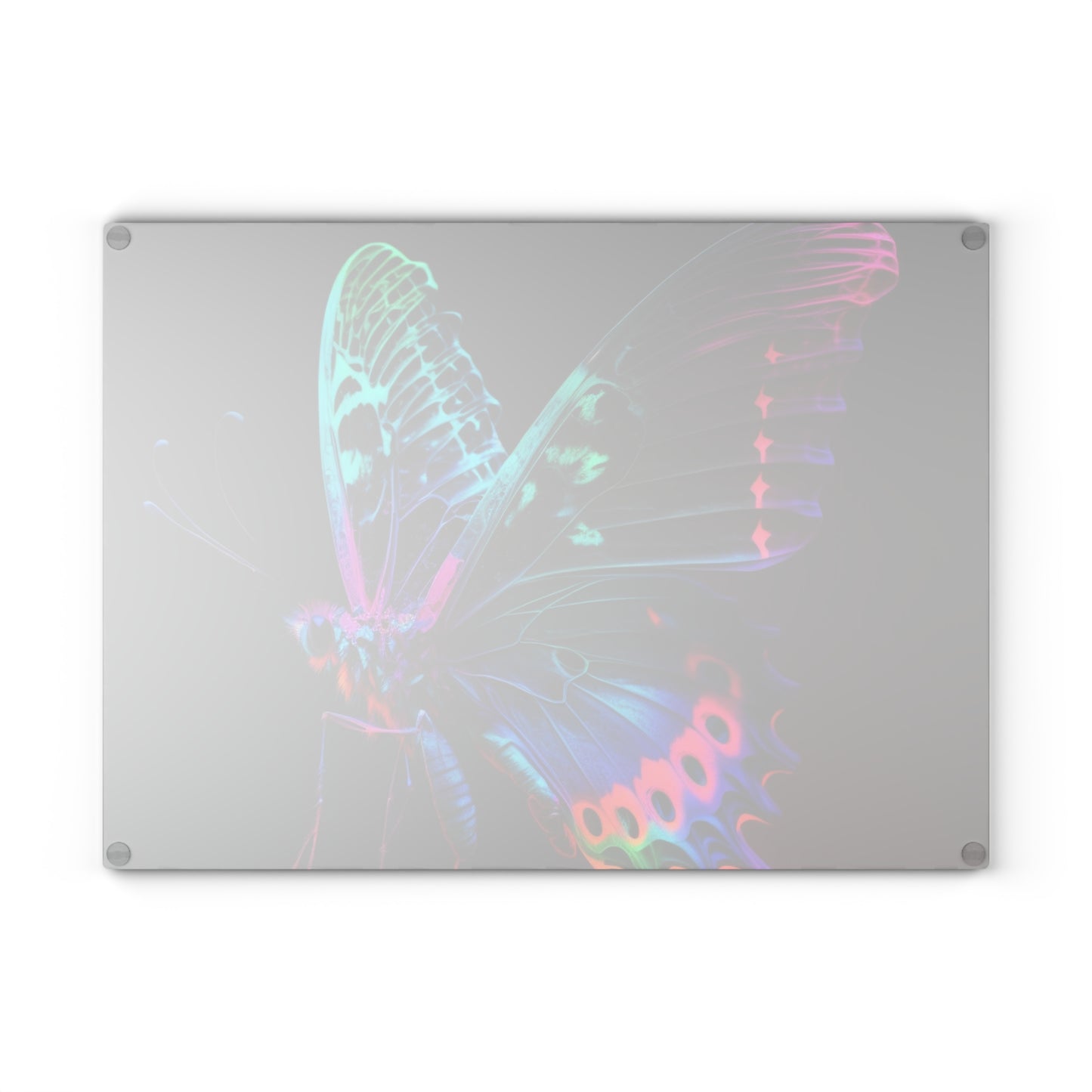 Glass Cutting Board Raw Hyper Color Butterfly 1