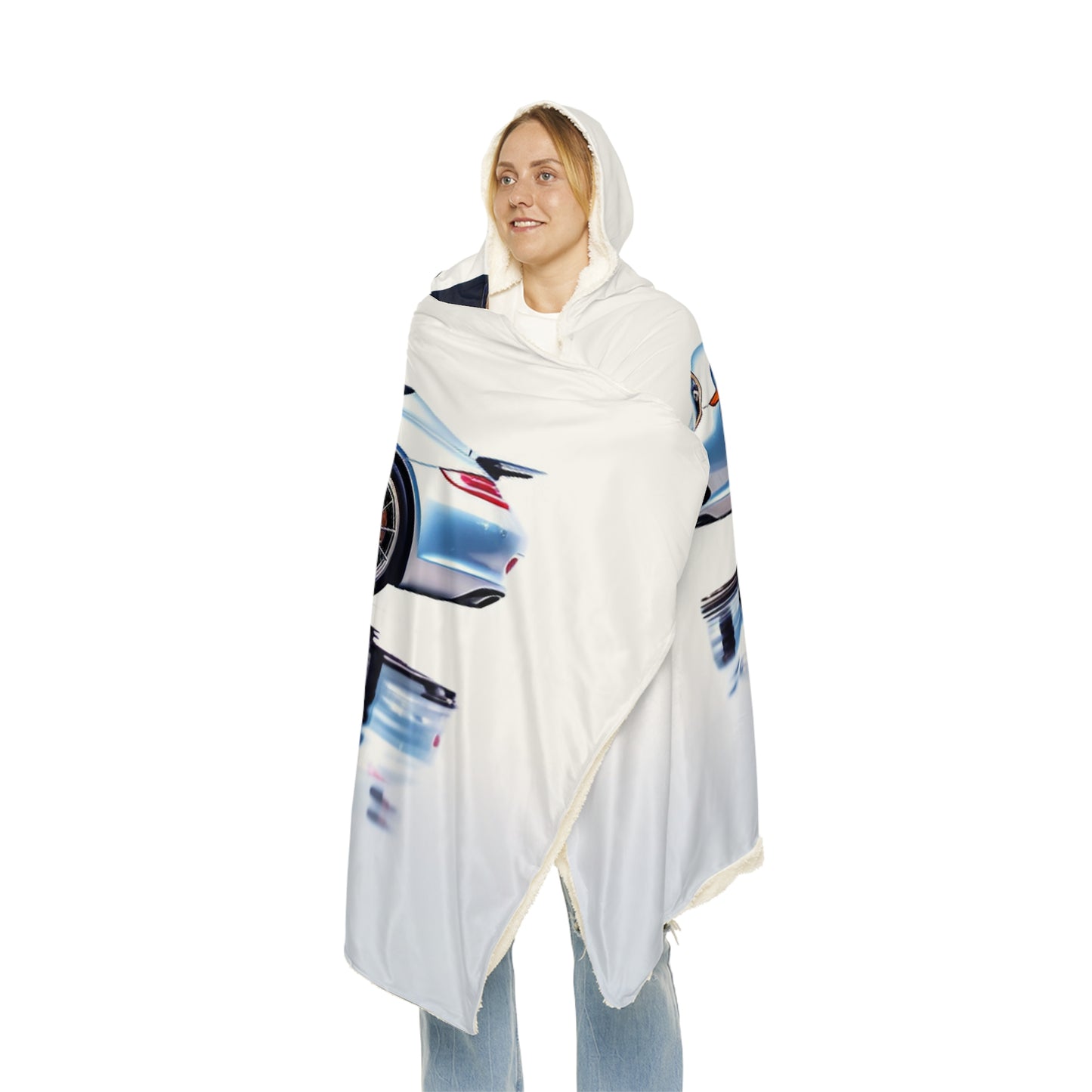 Snuggle Hooded Blanket 911 Speedster on water 1