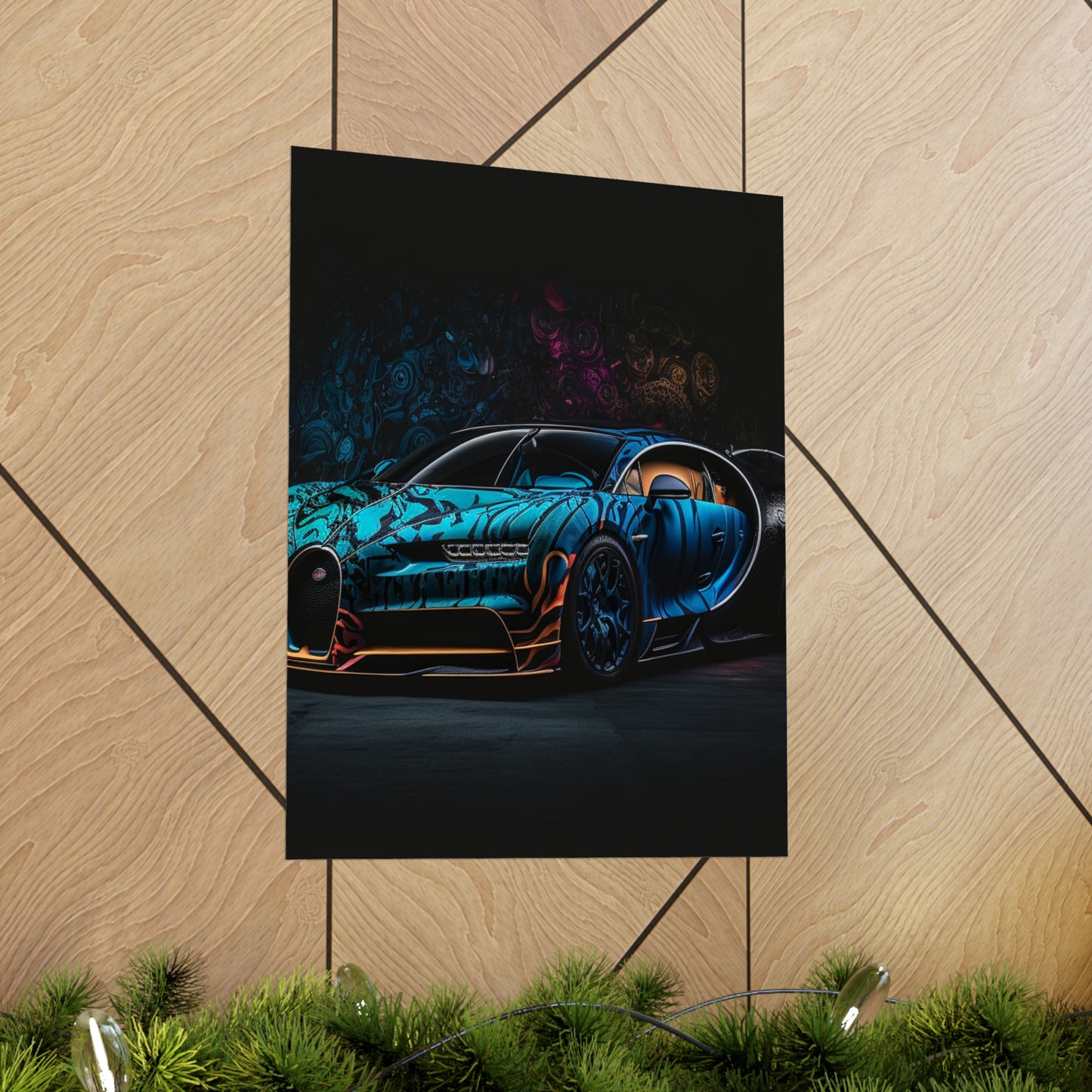 Premium Matte Vertical Posters Bugatti Blue 3