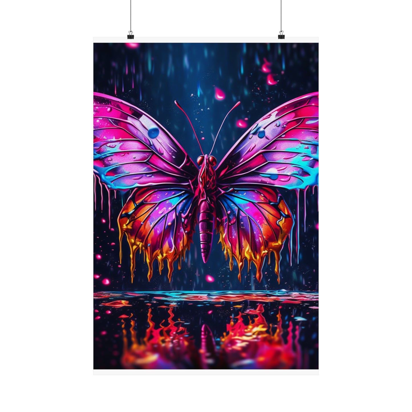 Premium Matte Vertical Posters Pink Butterfly Flair 2