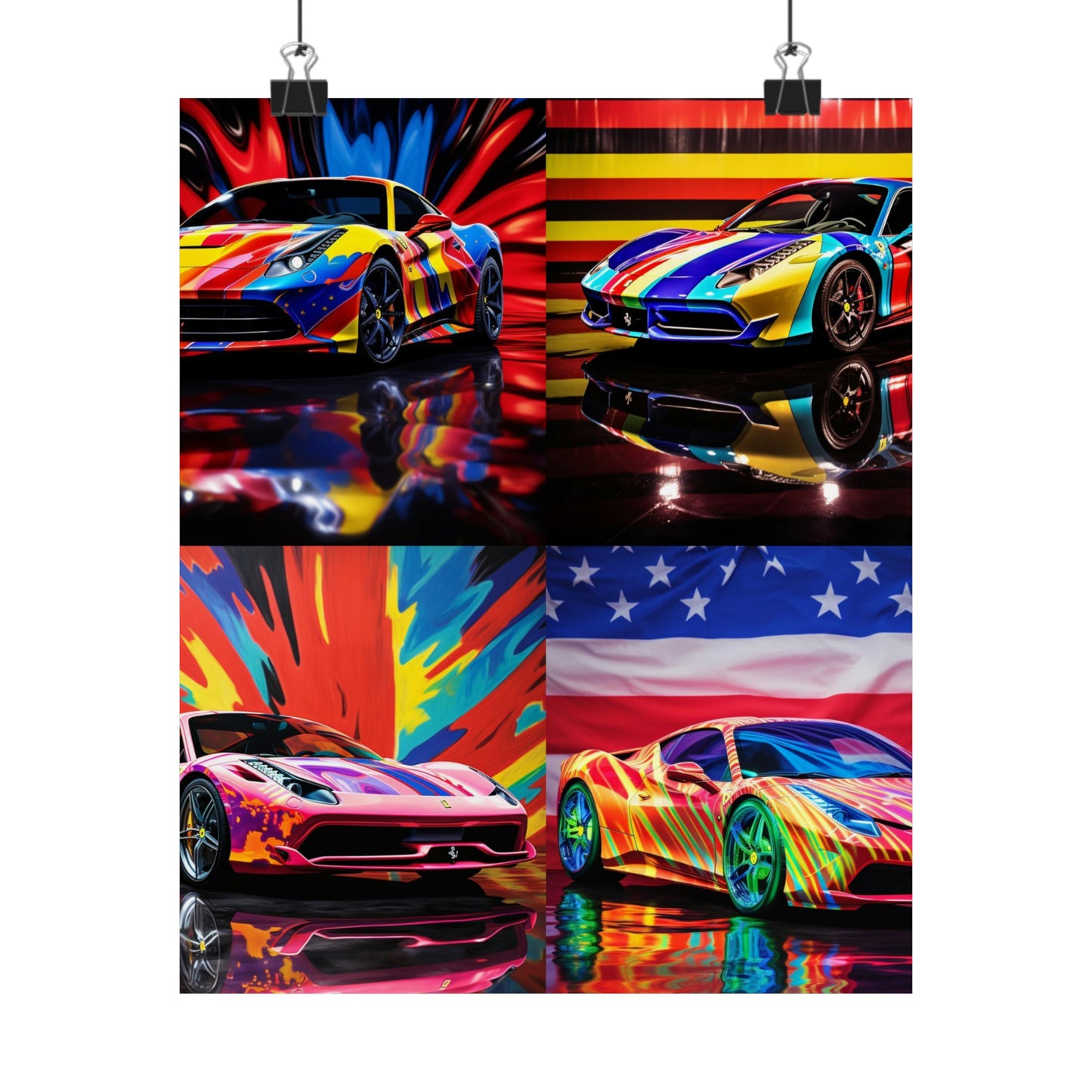 Premium Matte Vertical Posters Hyper Colorfull Ferrari 5