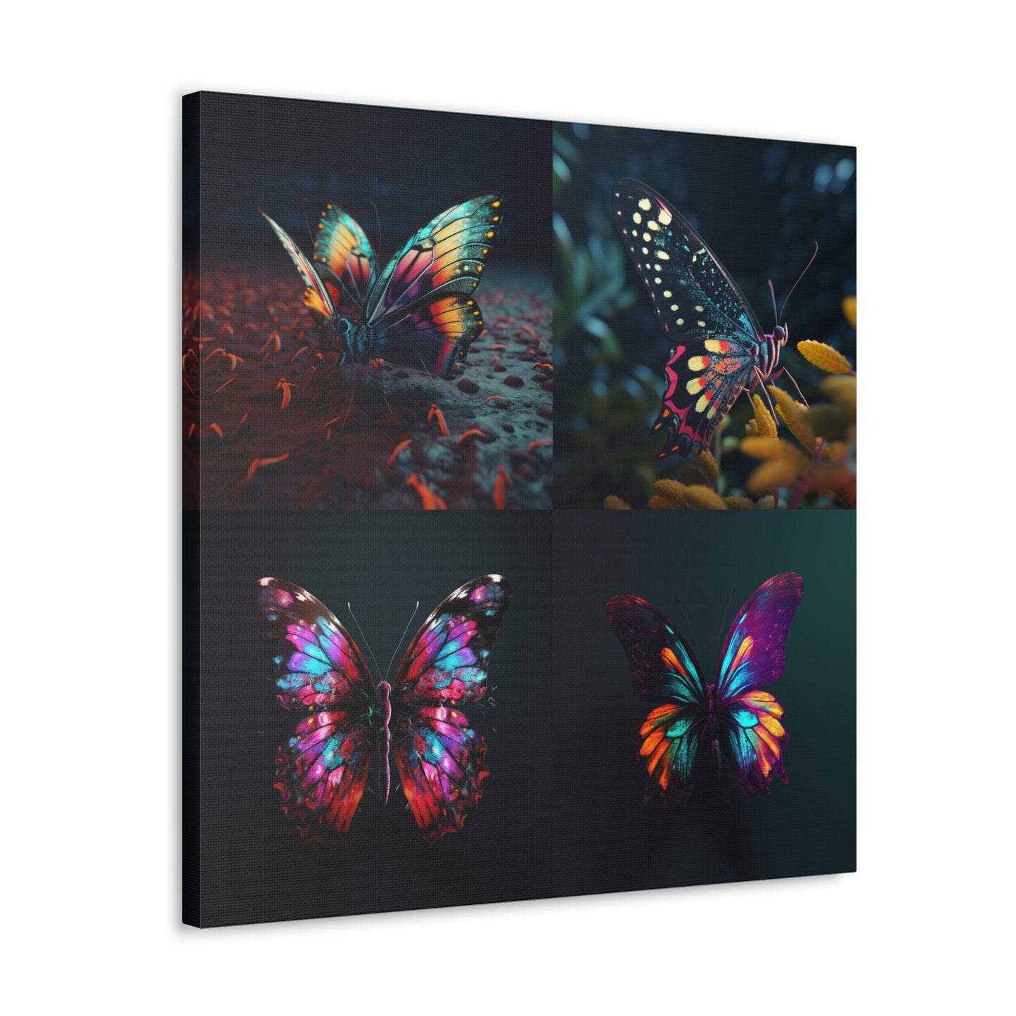 Canvas Gallery Wraps Hyper Colorful Butterfly Macro 5