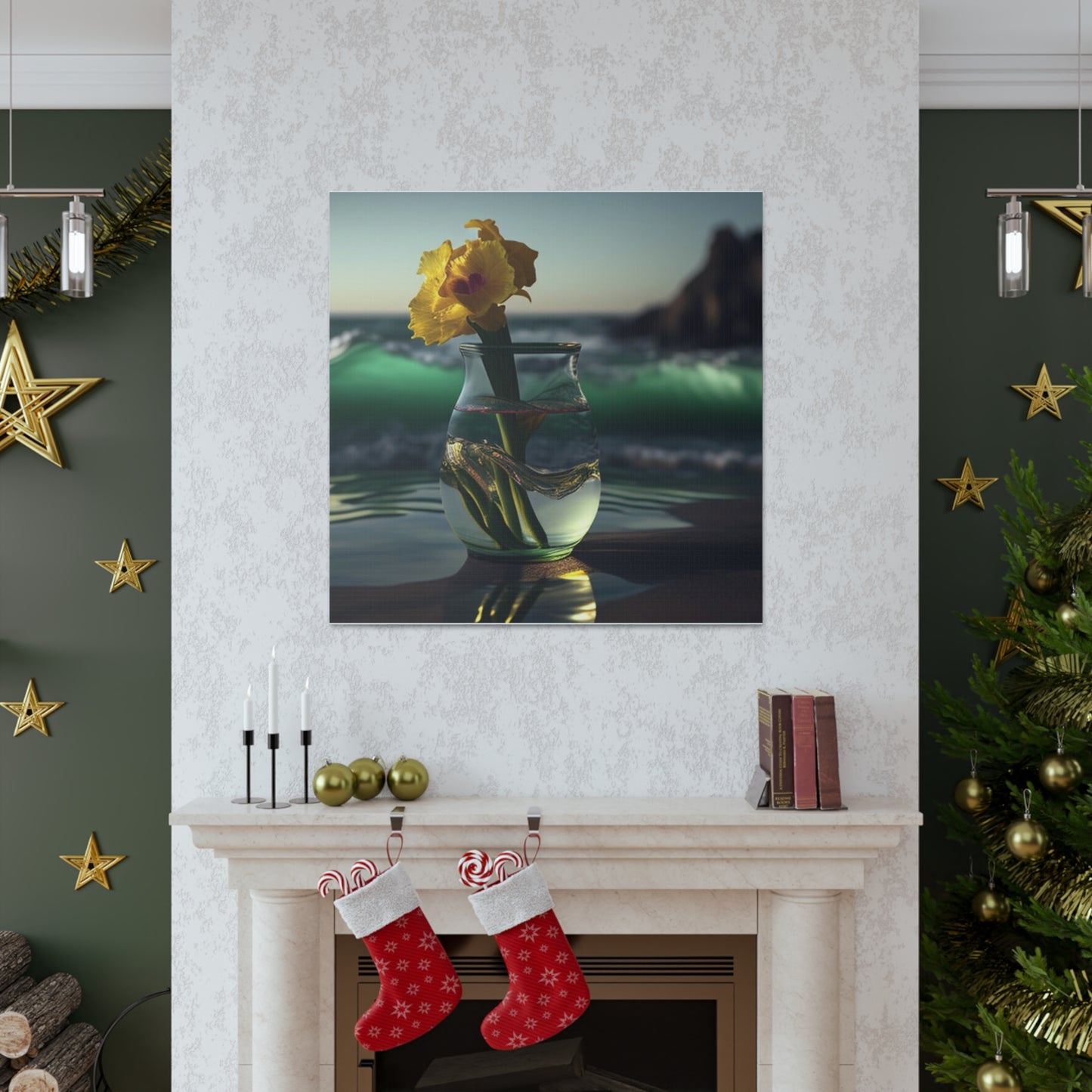 Canvas Gallery Wraps Yellow Gladiolus glass 1