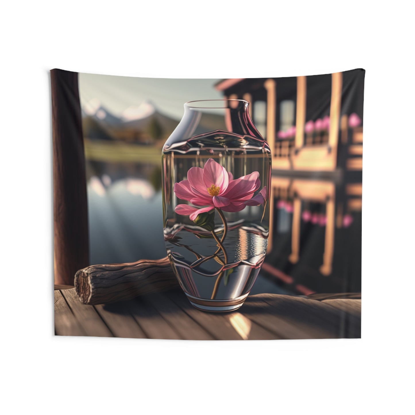 Indoor Wall Tapestries Pink Magnolia 1