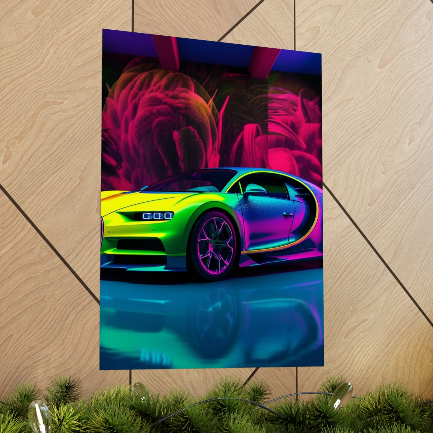 Premium Matte Vertical Posters Florescent Bugatti Flair 1