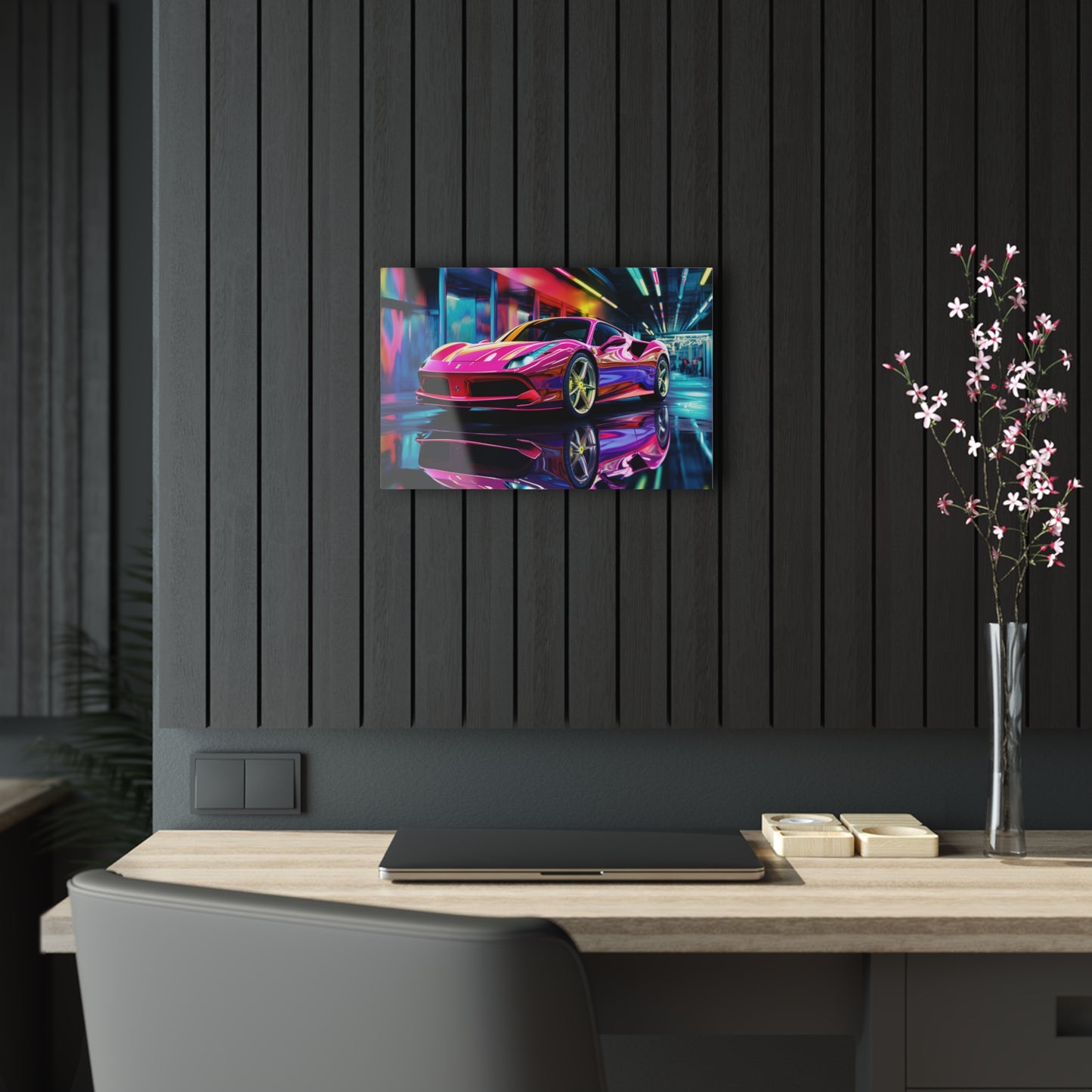 Acrylic Prints Pink Macro Ferrari 4