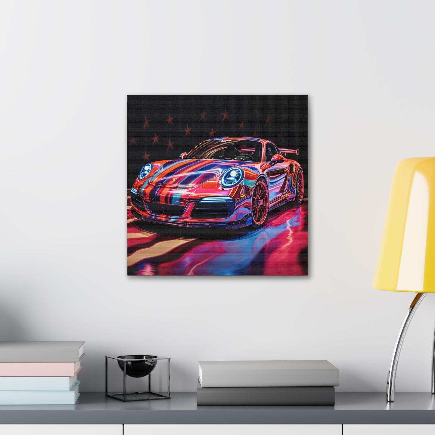 Canvas Gallery Wraps Macro American Flag Porsche 4