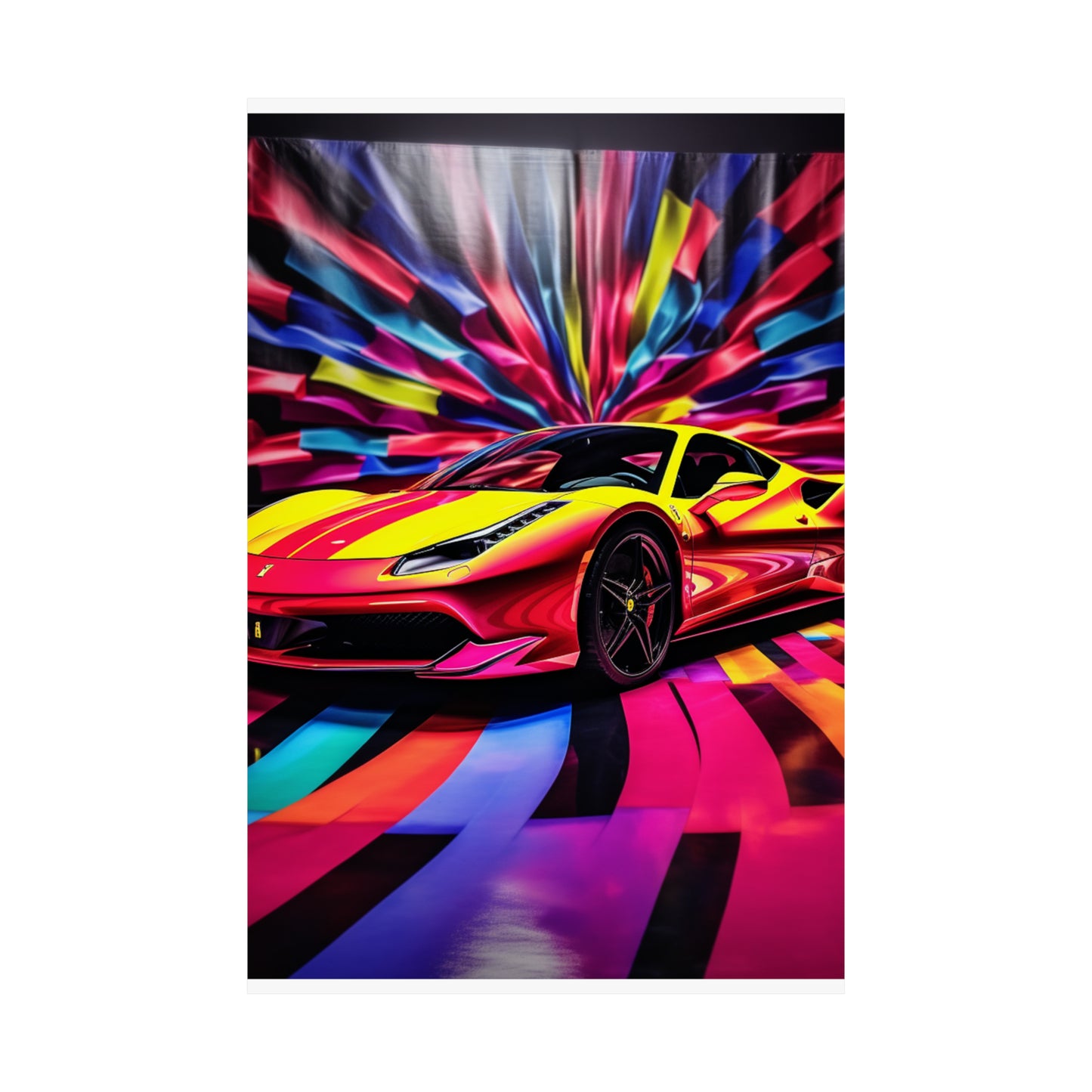 Premium Matte Vertical Posters Macro Flag Ferrari 3