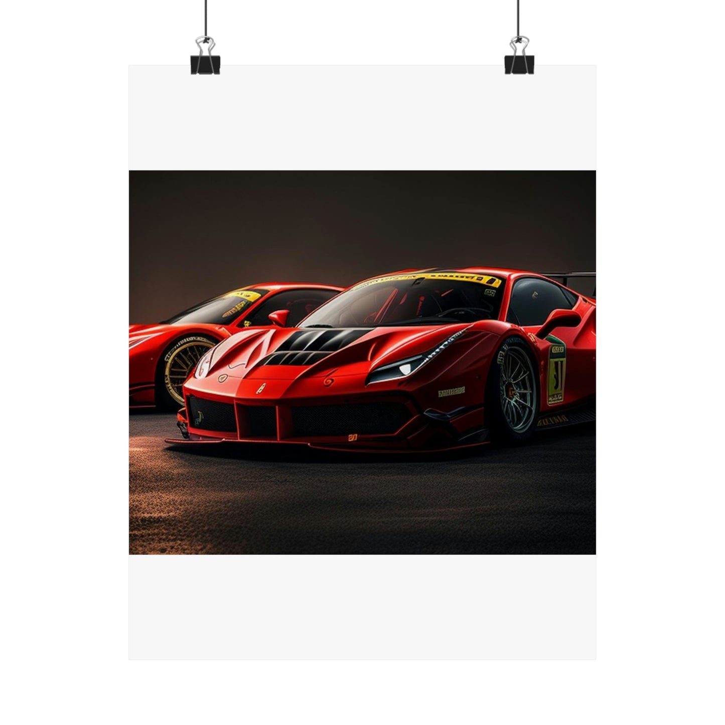 Premium Matte Vertical Posters Ferrari Red 4