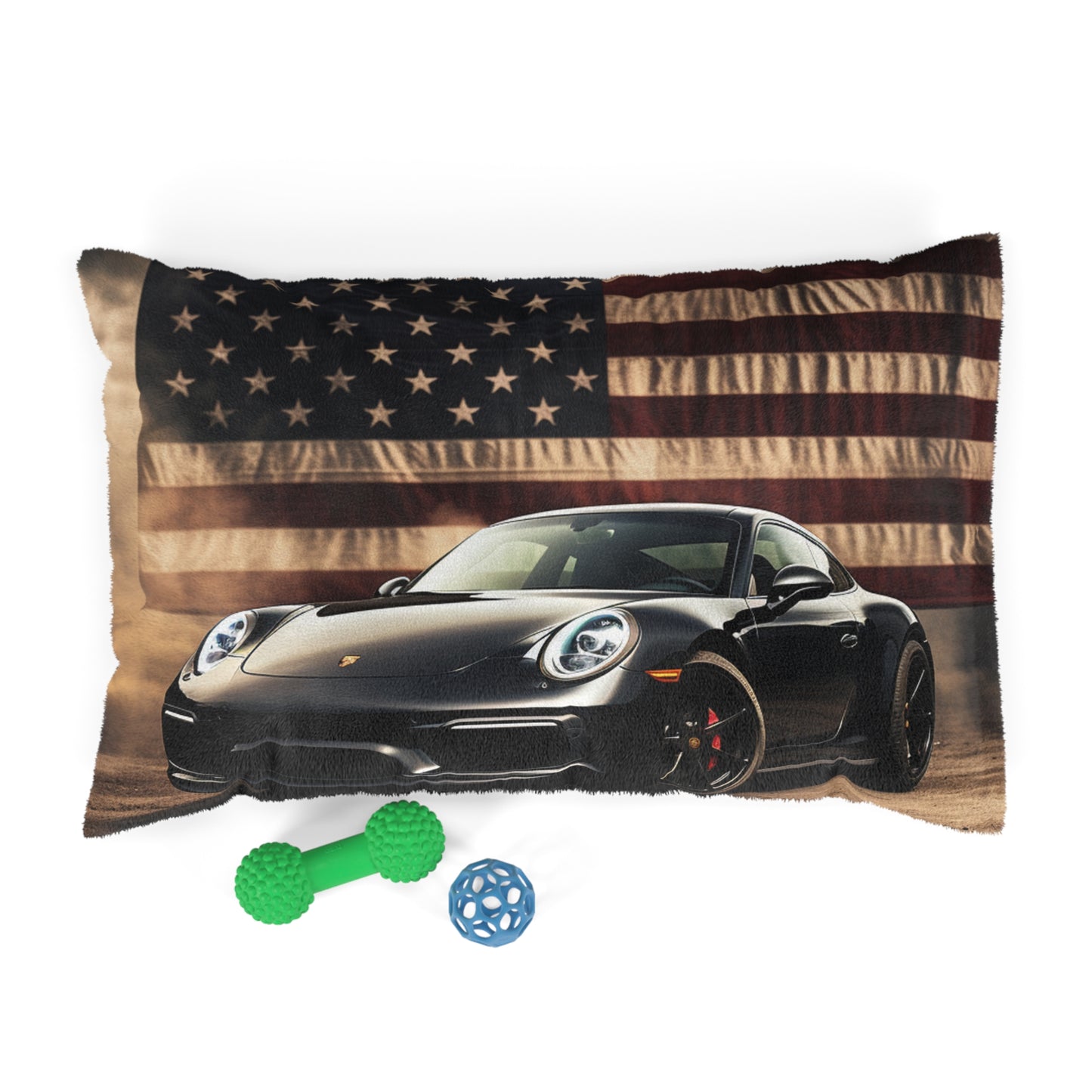 Pet Bed American Flag Background Porsche 4