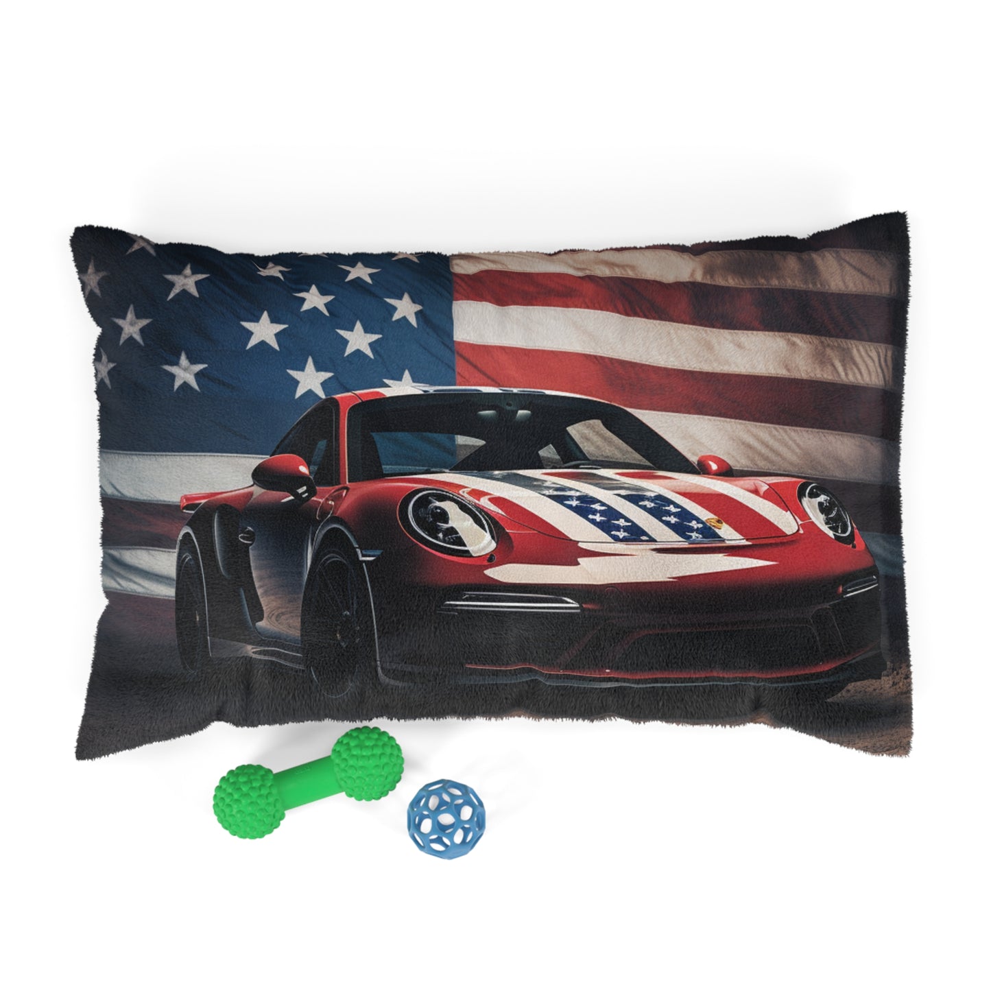 Pet Bed American Flag Background Porsche 3