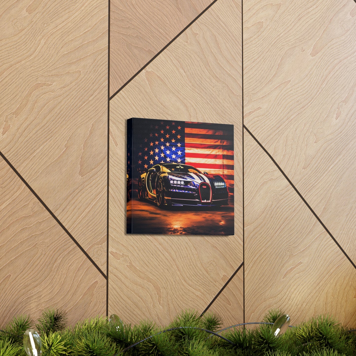 Canvas Gallery Wraps Macro Bugatti American Flag 4