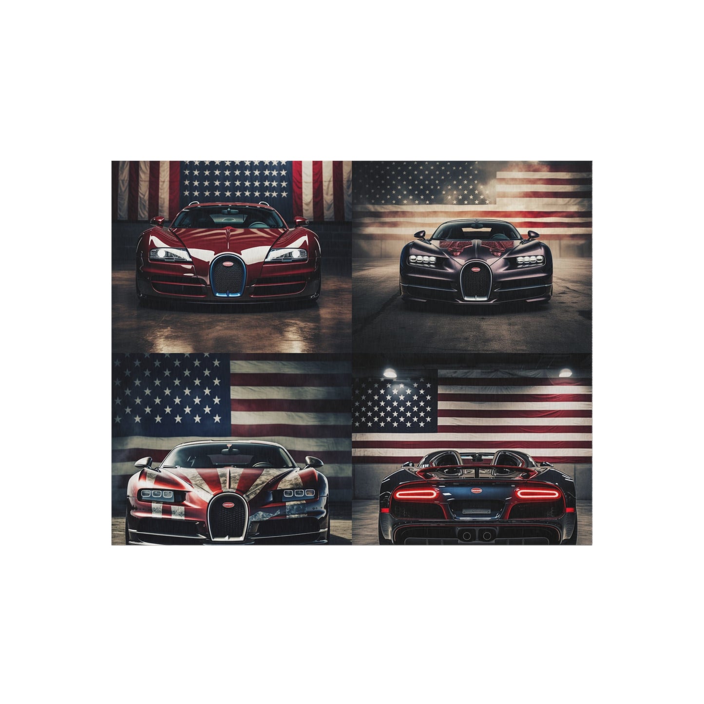 Outdoor Rug  American Flag Background Bugatti 5