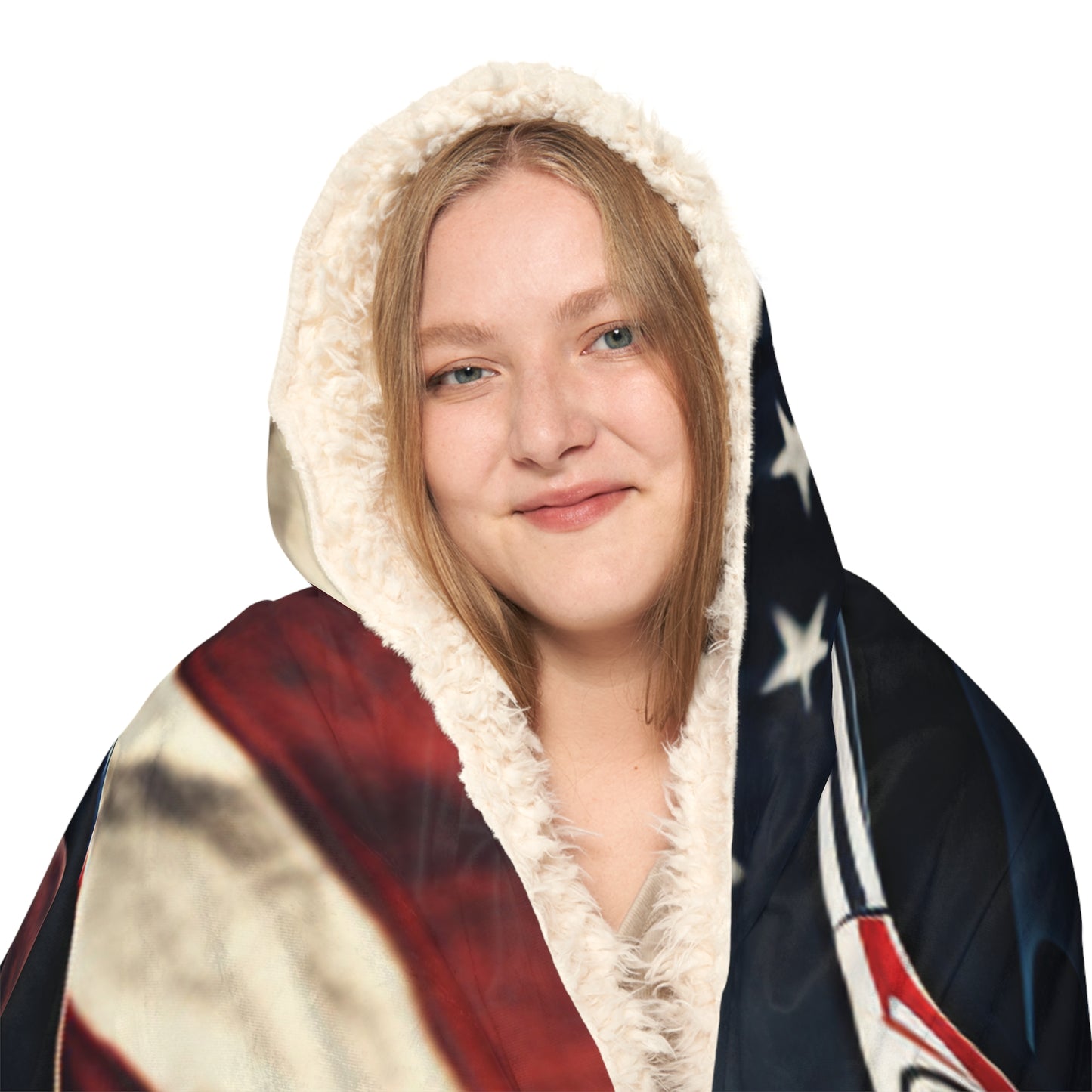 Snuggle Hooded Blanket American Flag Background Porsche 2