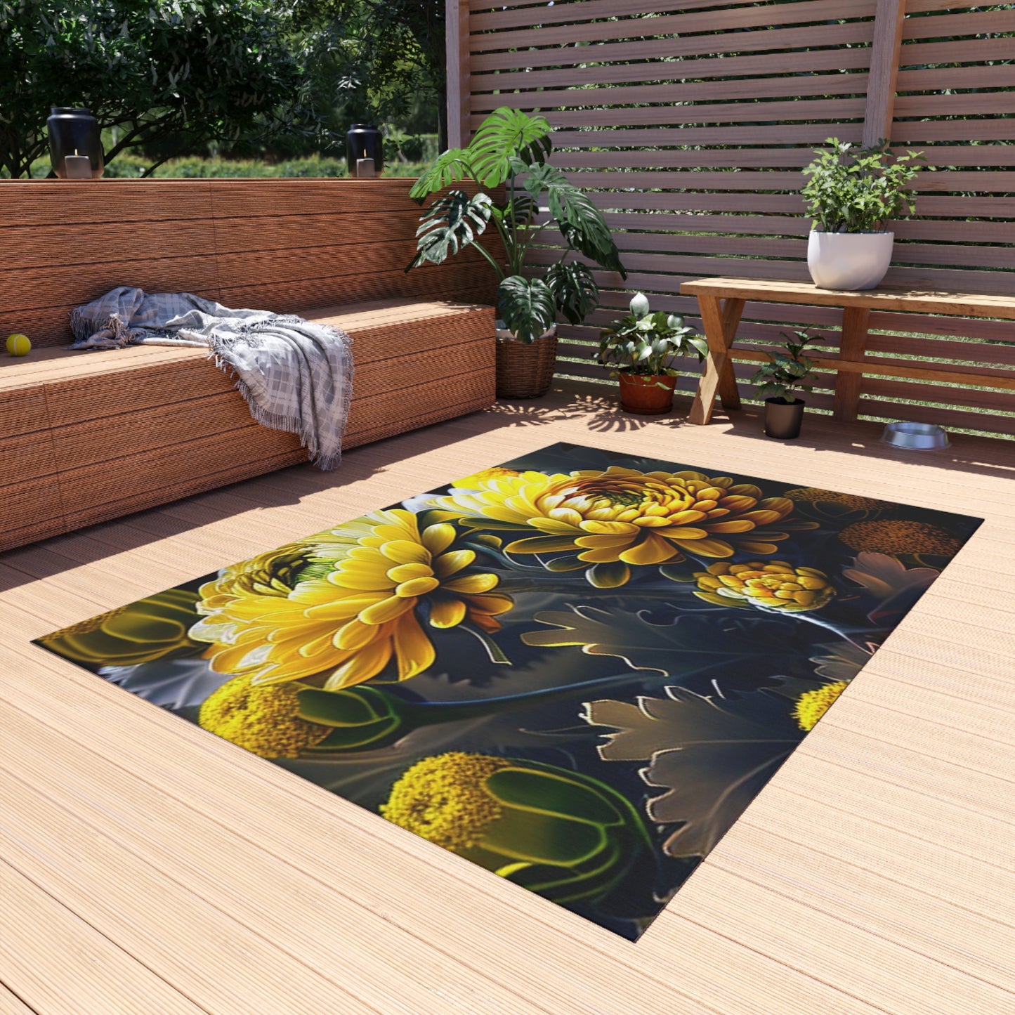 Outdoor Rug  Yellow Hermosas Flores Amarillas 3