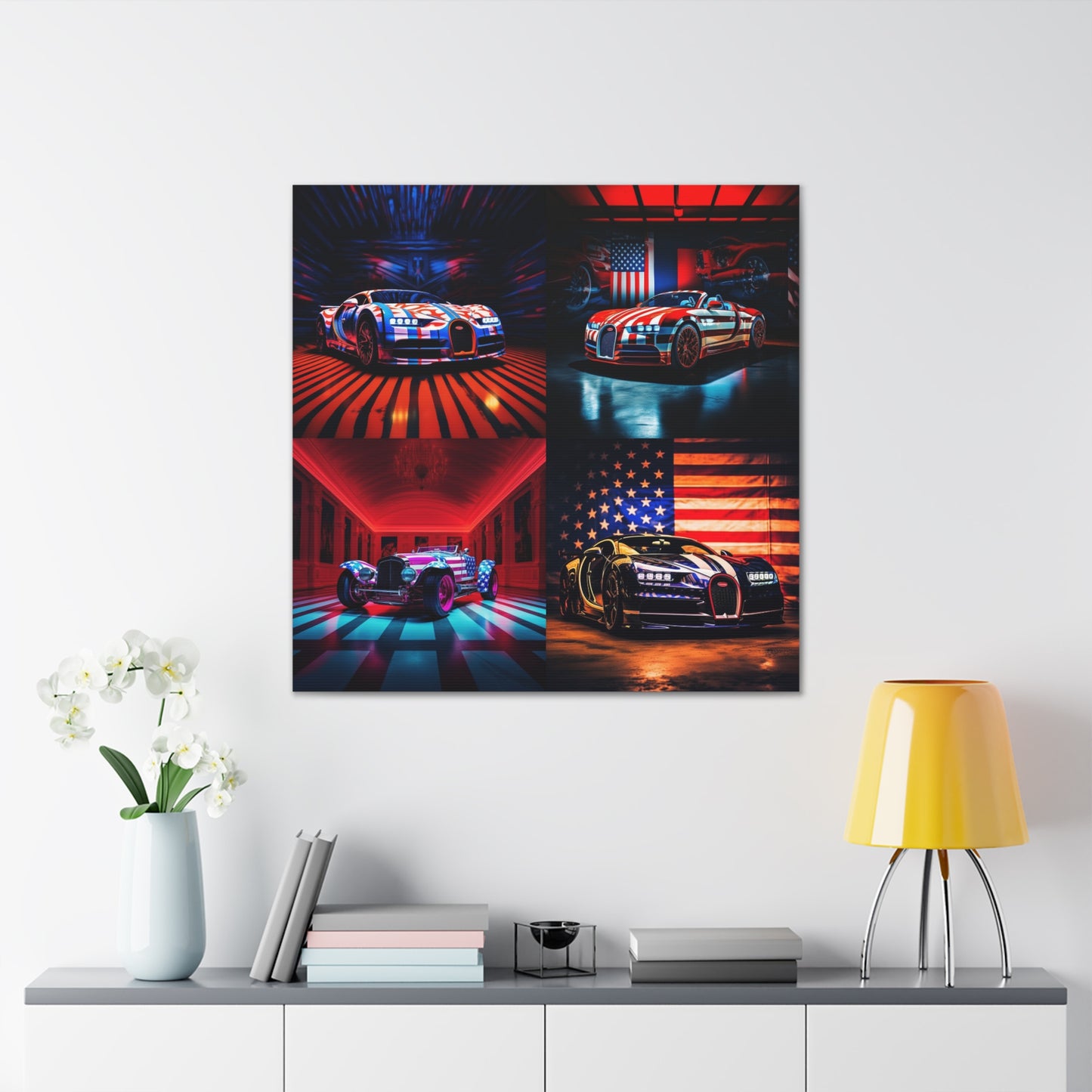 Canvas Gallery Wraps Macro Bugatti American Flag 5