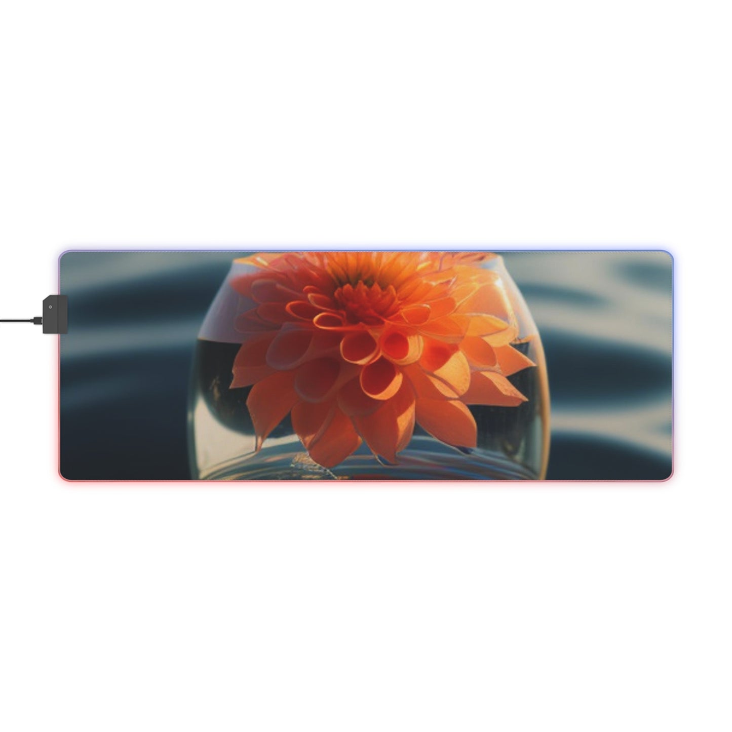 LED Gaming Mouse Pad Dahlia Orange 2