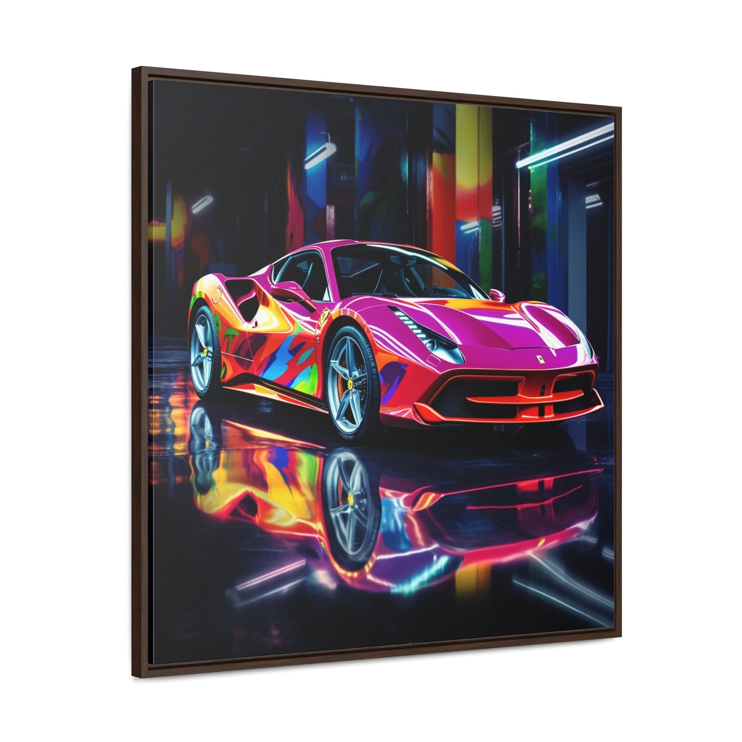 Gallery Canvas Wraps, Square Frame Pink Macro Ferrari 1