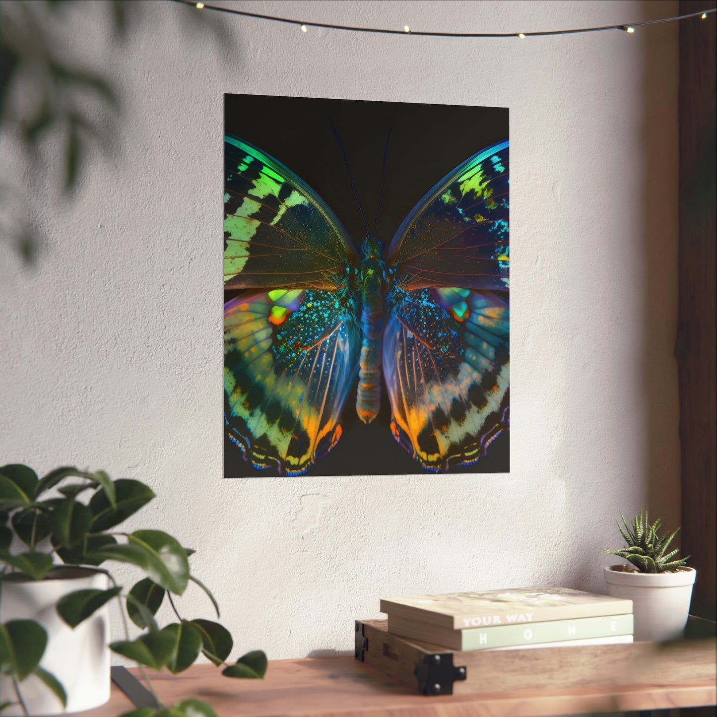 Premium Matte Vertical Posters Neon Butterfly Flair 4