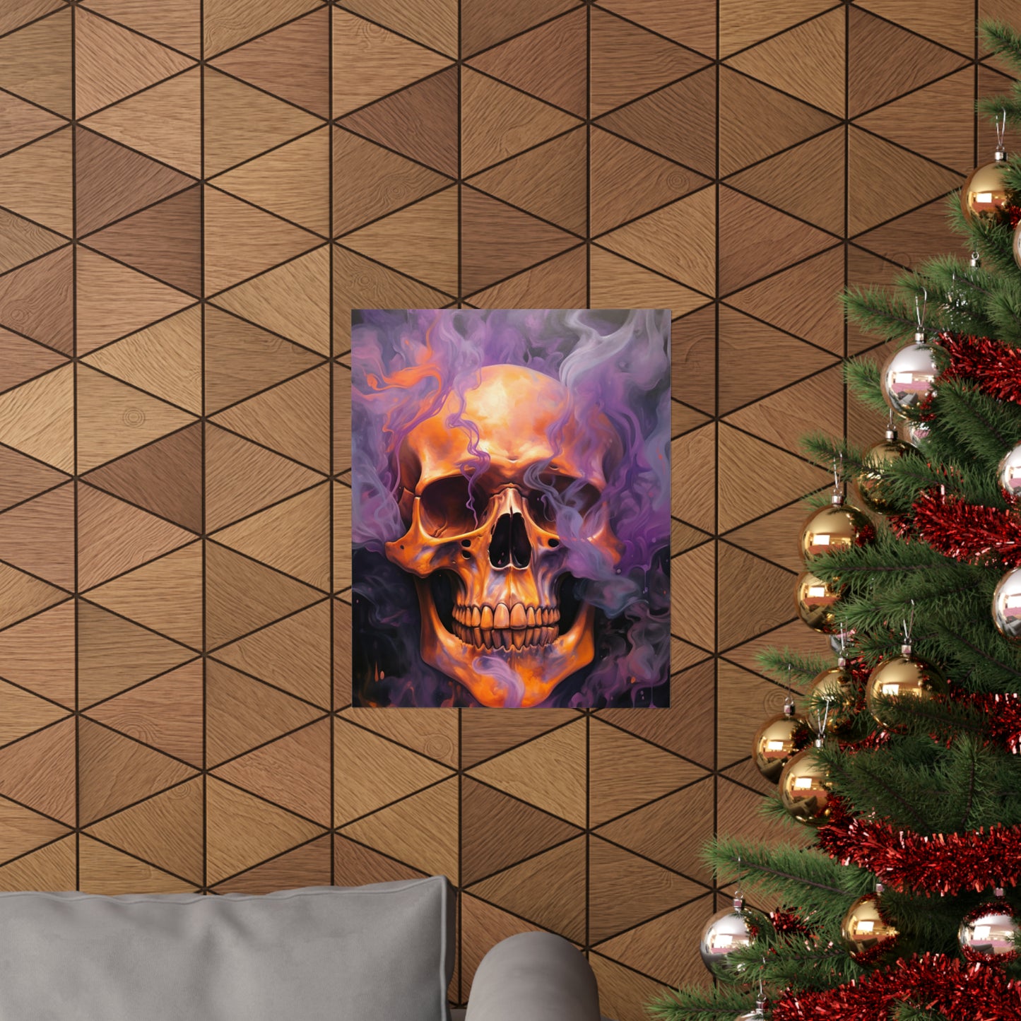 Premium Matte Vertical Posters Skull Flames 4