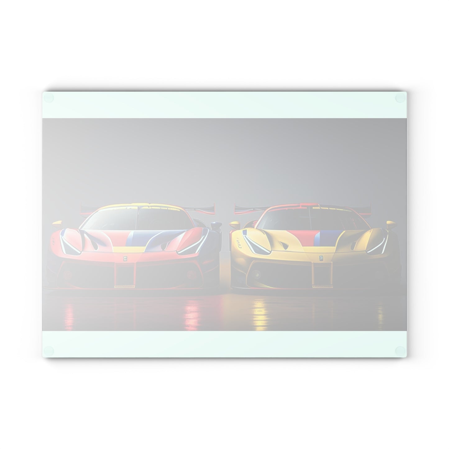 Glass Cutting Board Ferrari Red Blue 1