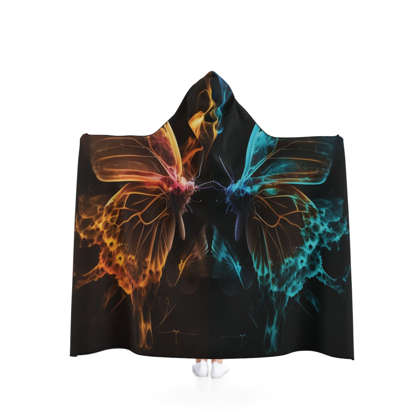 Hooded Blanket Kiss Neon Butterfly 10