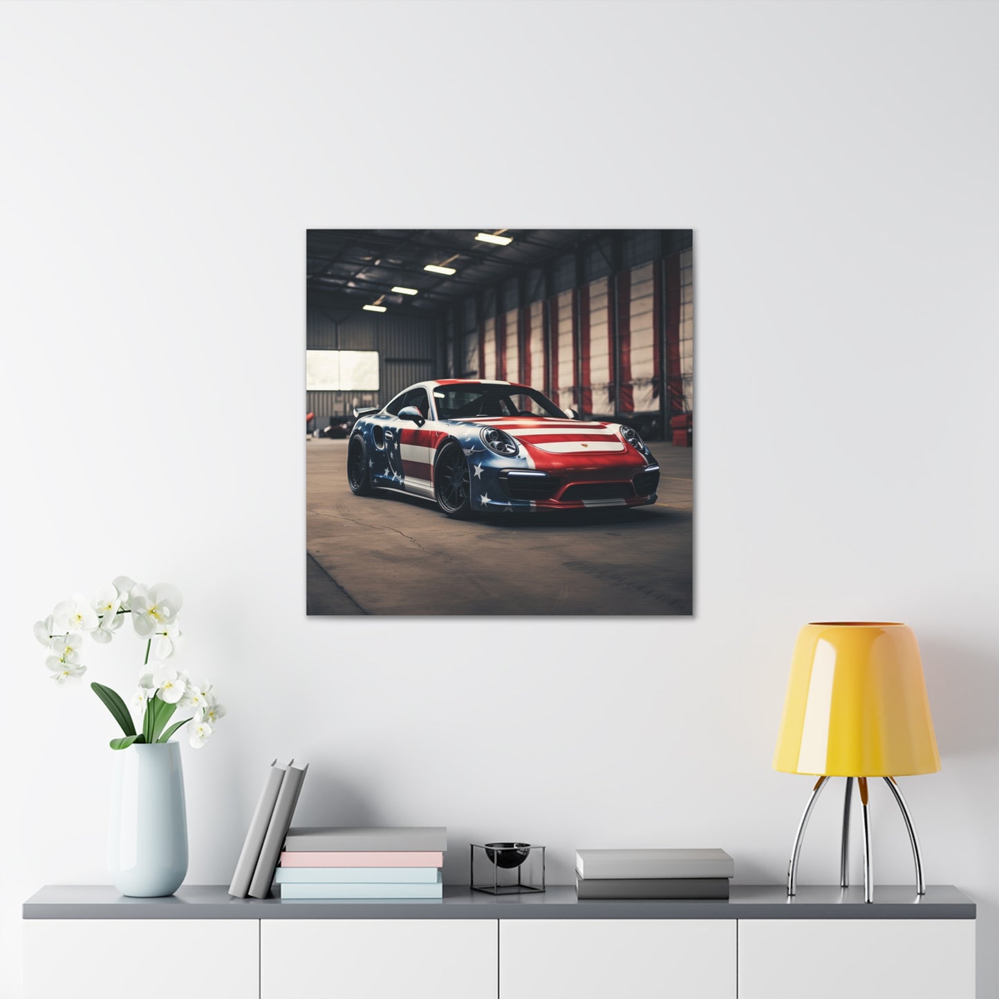 Canvas Gallery Wraps American Flag Porsche 2