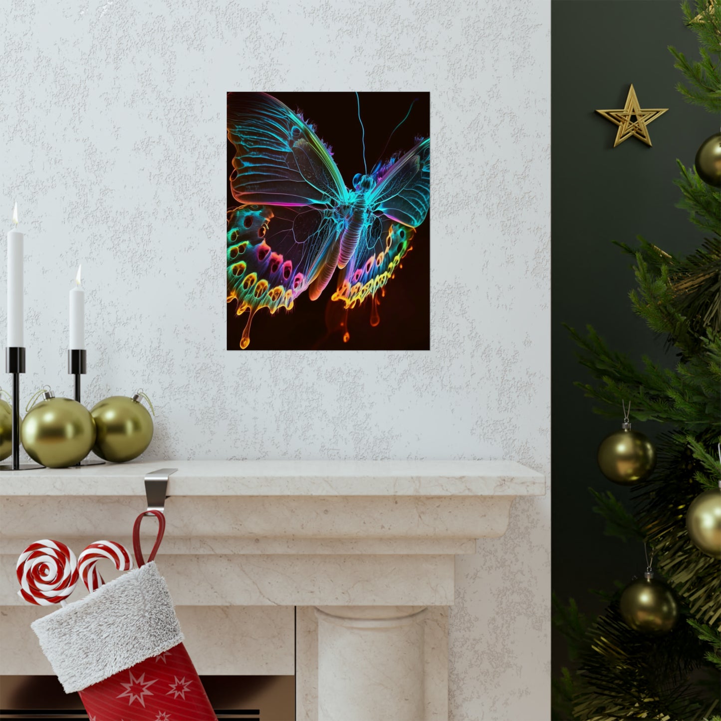 Premium Matte Vertical Posters Thermal Butterfly 2