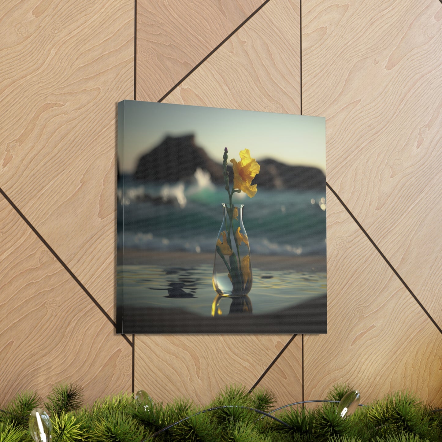 Canvas Gallery Wraps Yellow Gladiolus glass 2