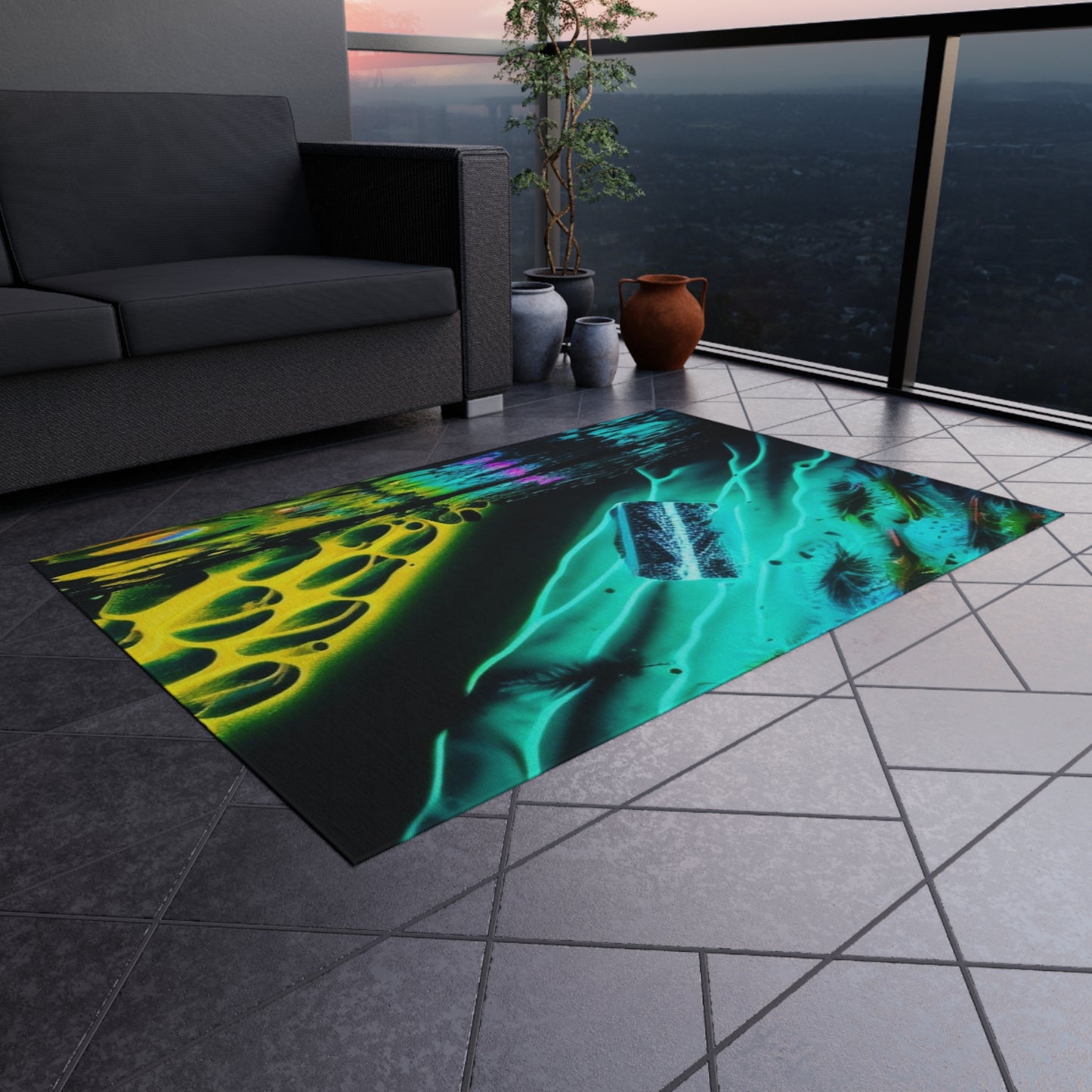 Outdoor Rug  Florescent Glow 2