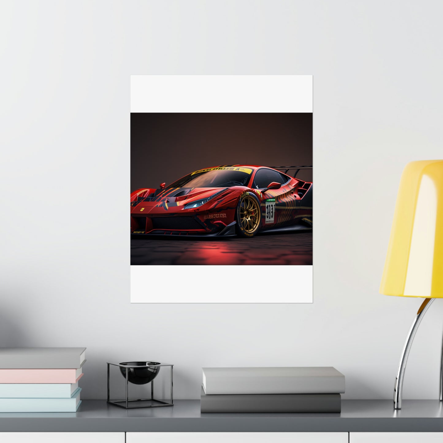 Premium Matte Vertical Posters Ferrari Red 1