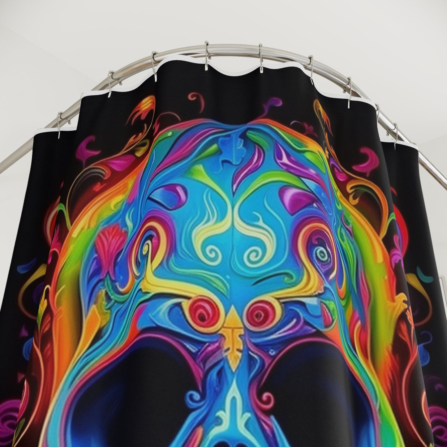 Polyester Shower Curtain Macro Skull Color 4