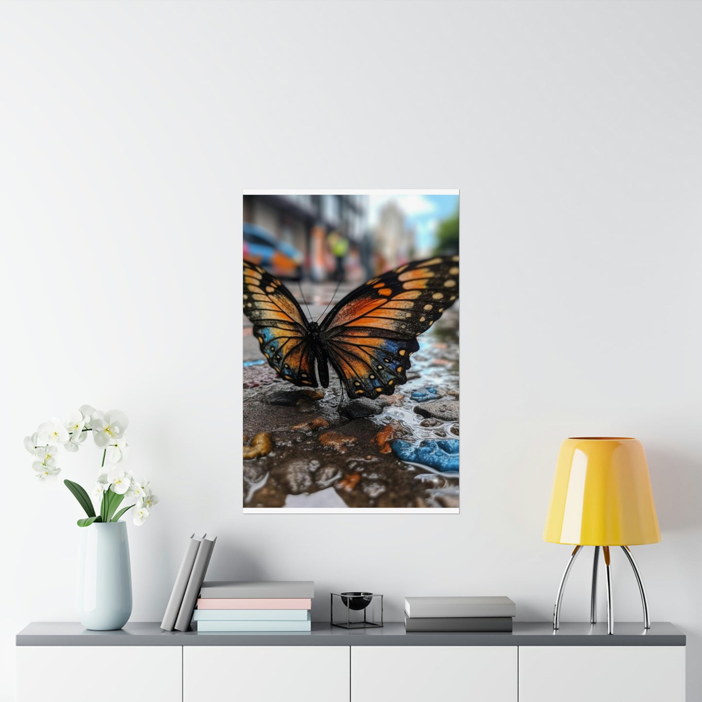 Premium Matte Vertical Posters Water Butterfly Street 4