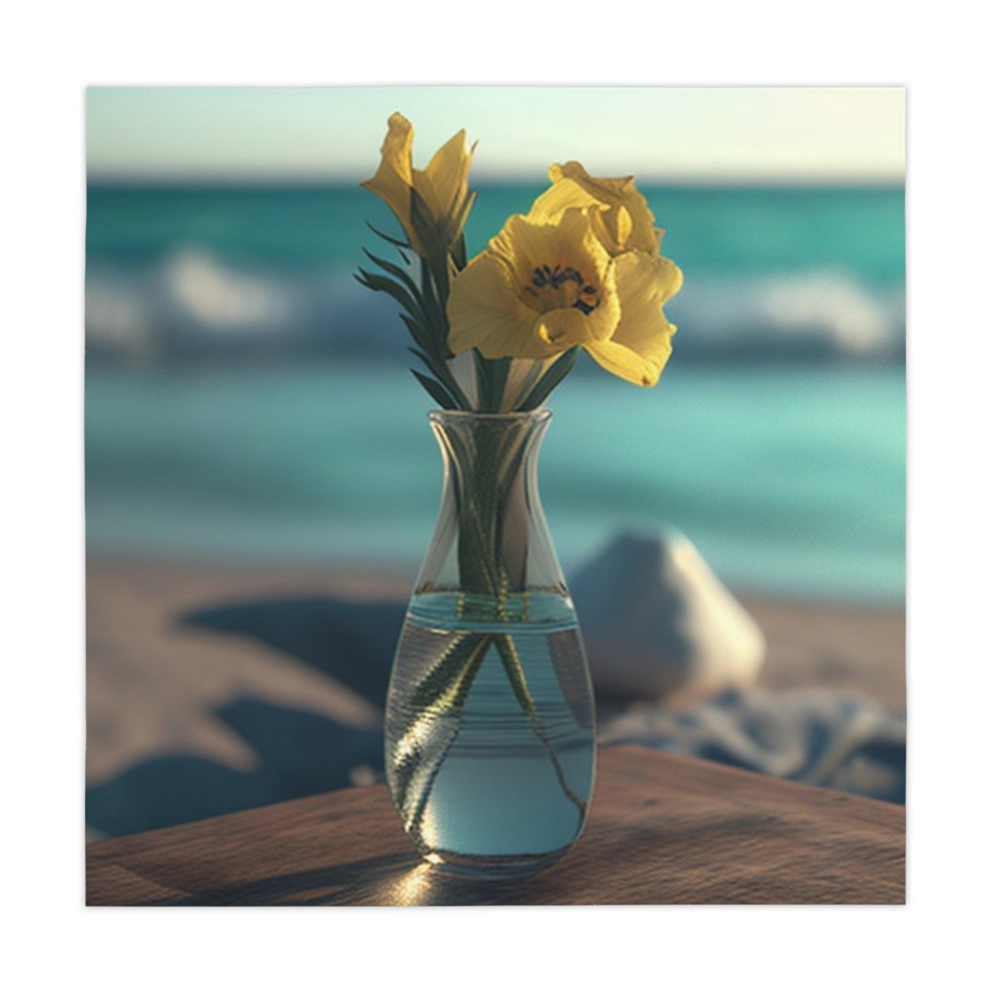 Tablecloth Yellow Gladiolus glass 4
