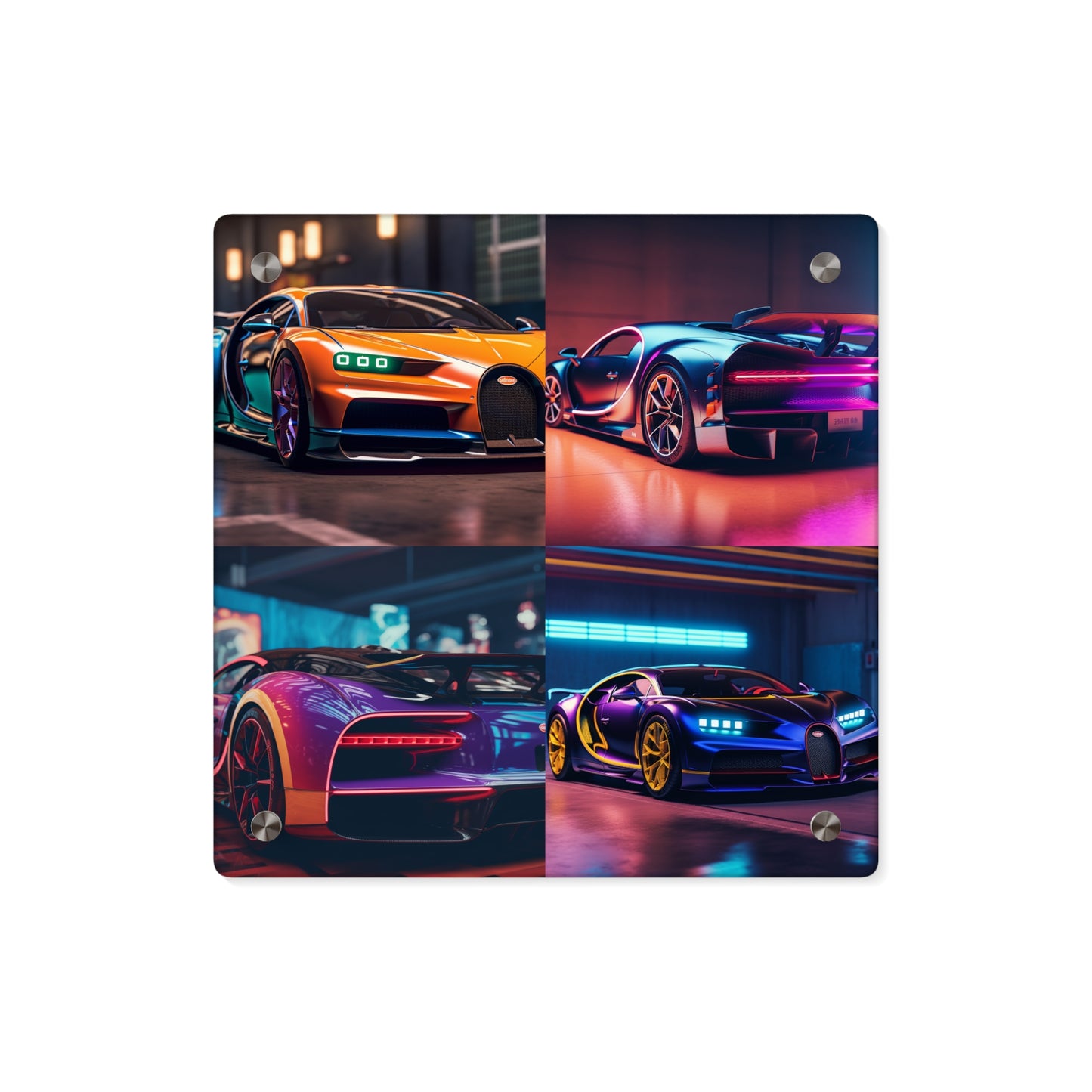 Acrylic Wall Art Panels Hyper Bugatti Neon Chiron 5