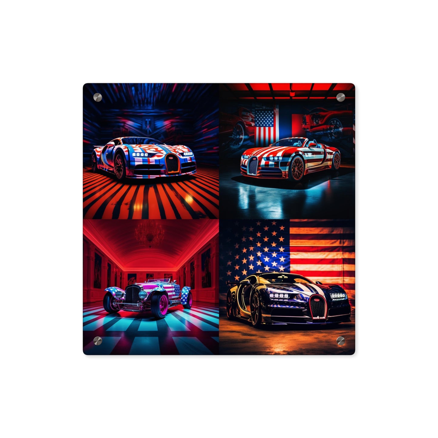 Acrylic Wall Art Panels Macro Bugatti American Flag 5