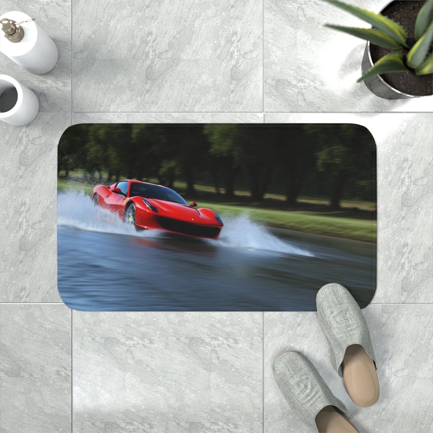 Memory Foam Bath Mat Water Ferrari Splash 3