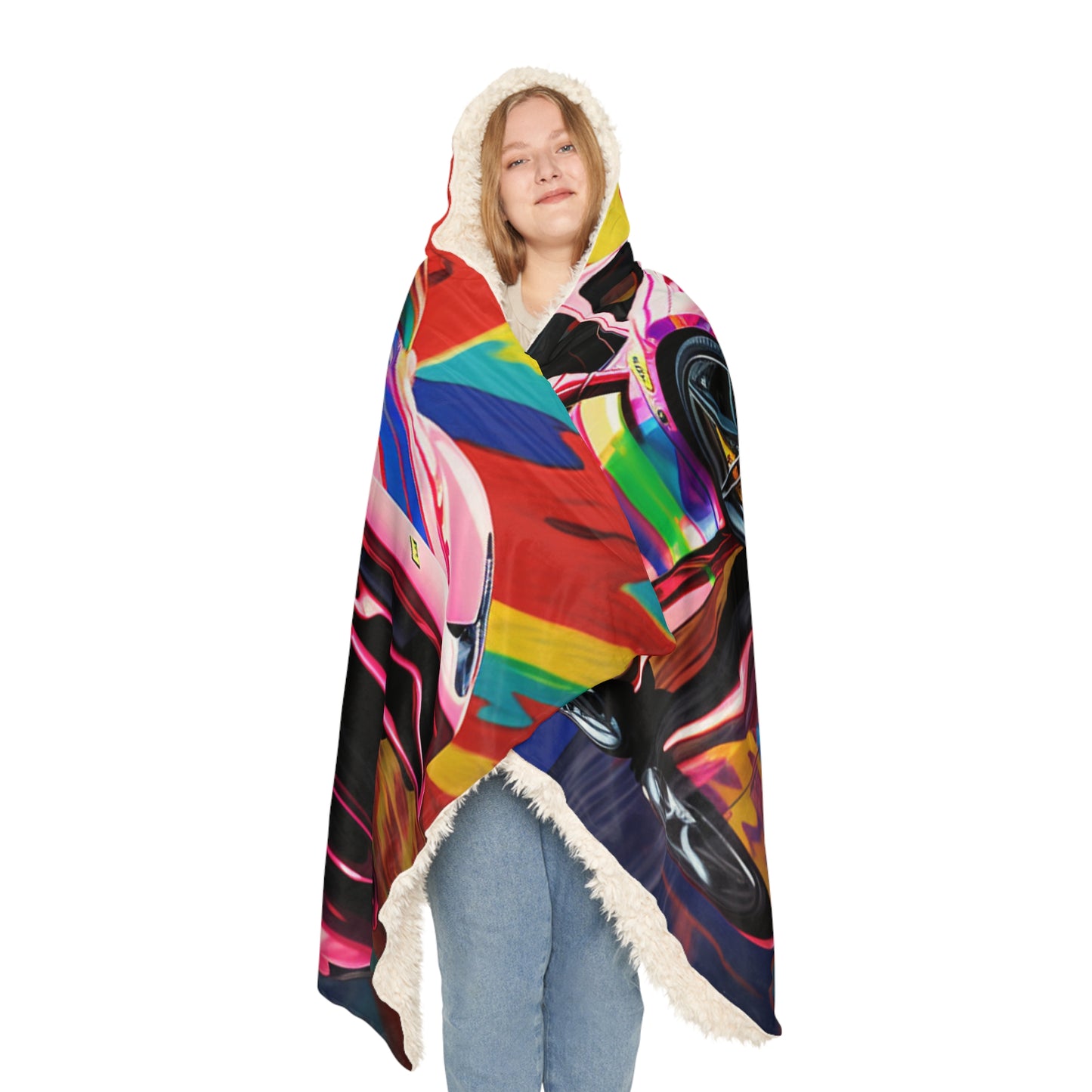 Snuggle Hooded Blanket Hyper Colorfull Ferrari 3