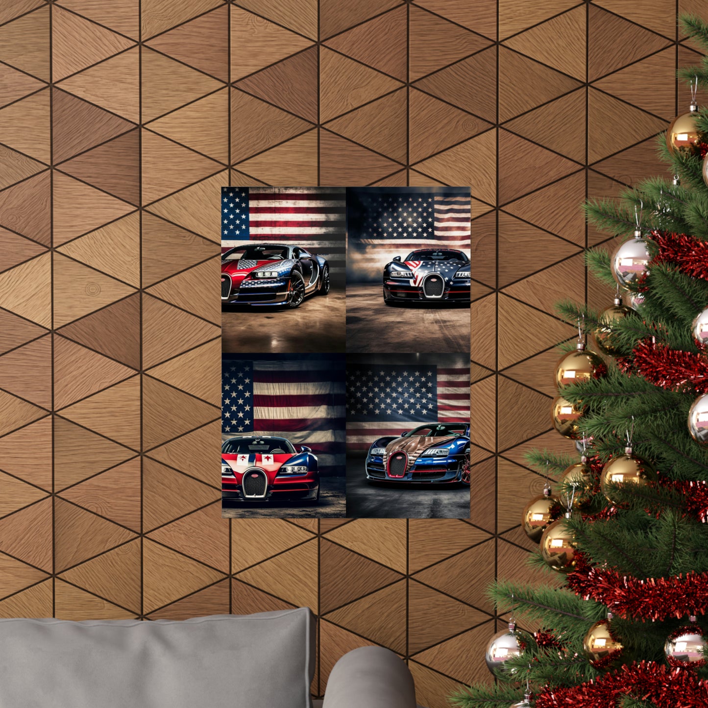 Premium Matte Vertical Posters Bugatti American Flag 5