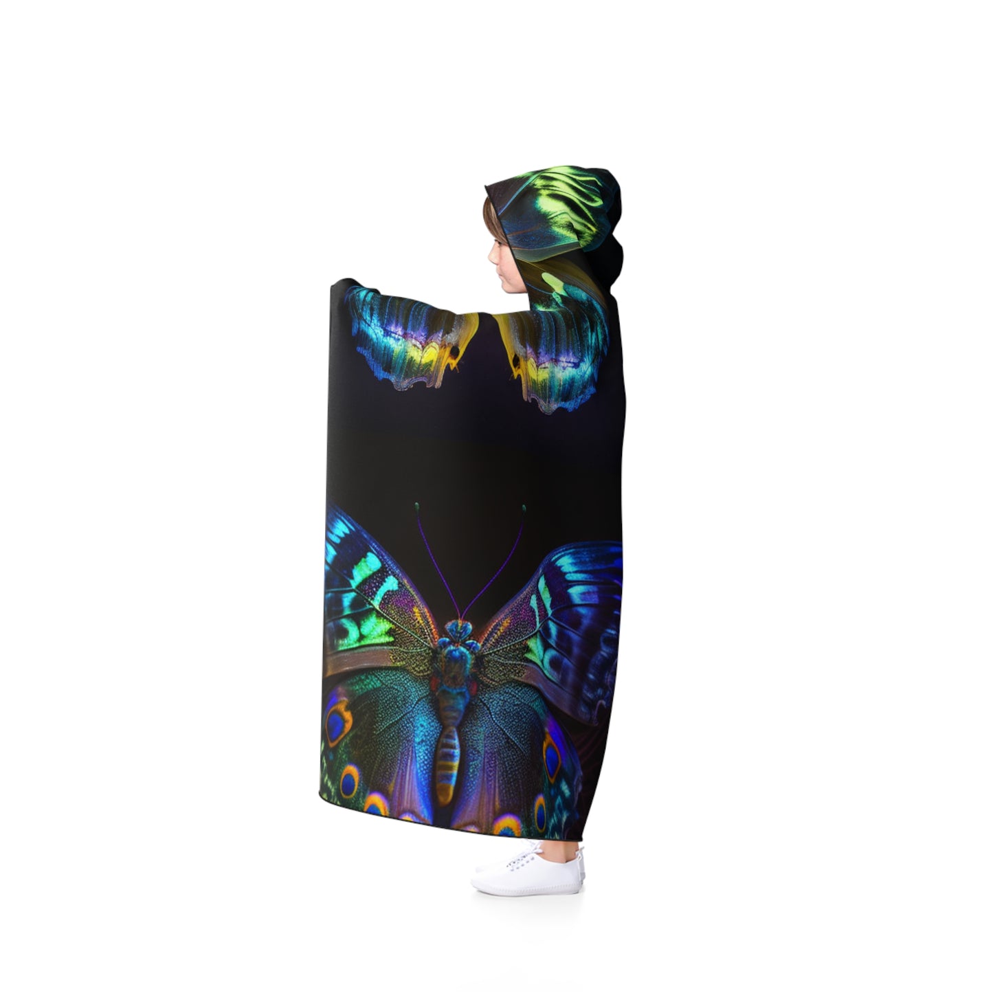 Hooded Blanket Neon Hue Butterfly 5