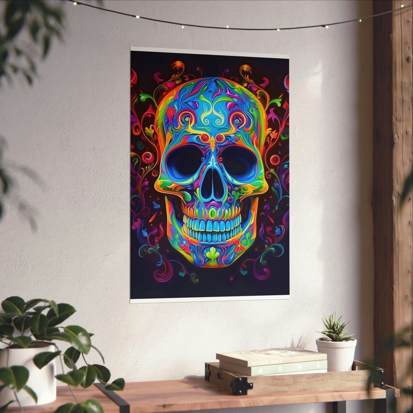 Premium Matte Vertical Posters Macro Skull Color 4
