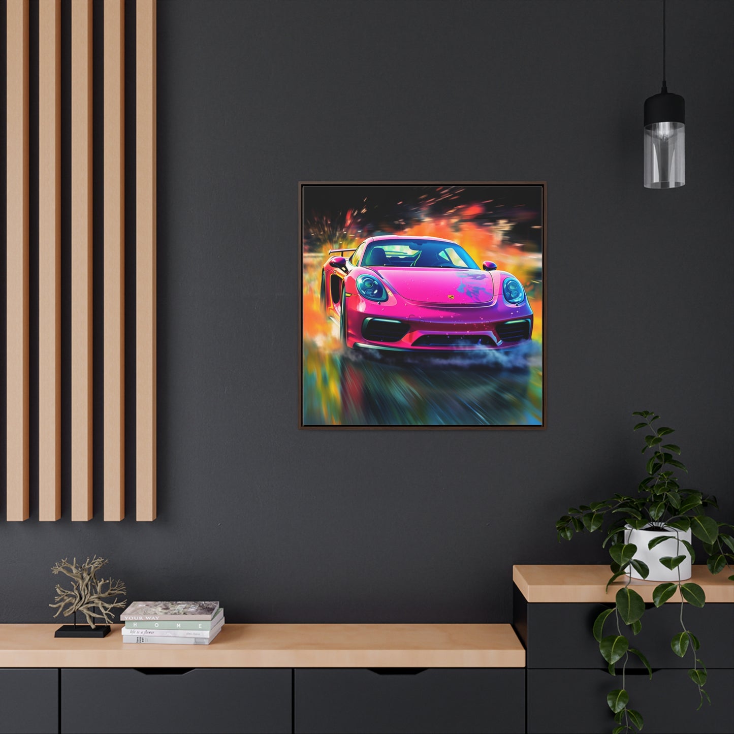 Gallery Canvas Wraps, Square Frame Pink Porsche water fusion 4