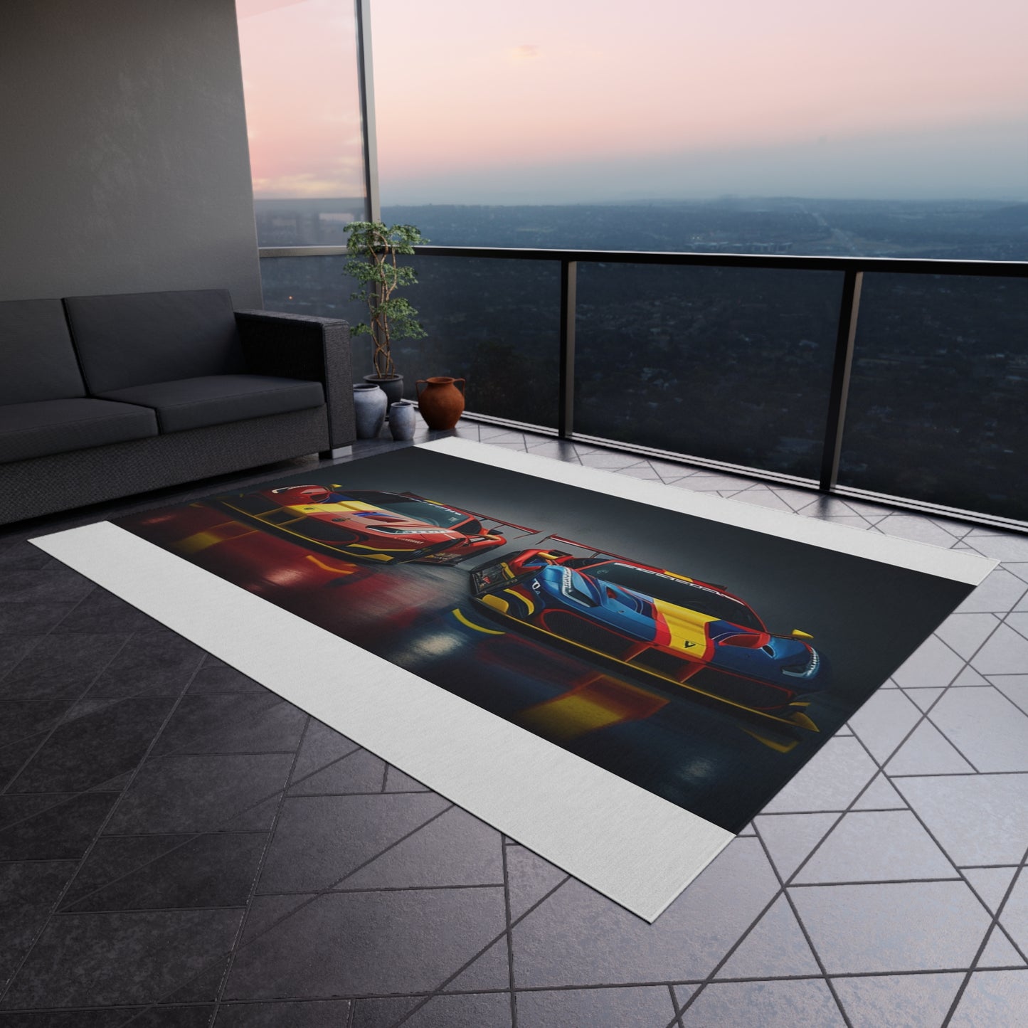 Outdoor Rug  Ferrari Red Blue 4