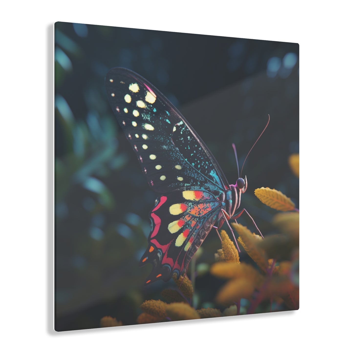 Acrylic Prints Hyper Colorful Butterfly Macro 2