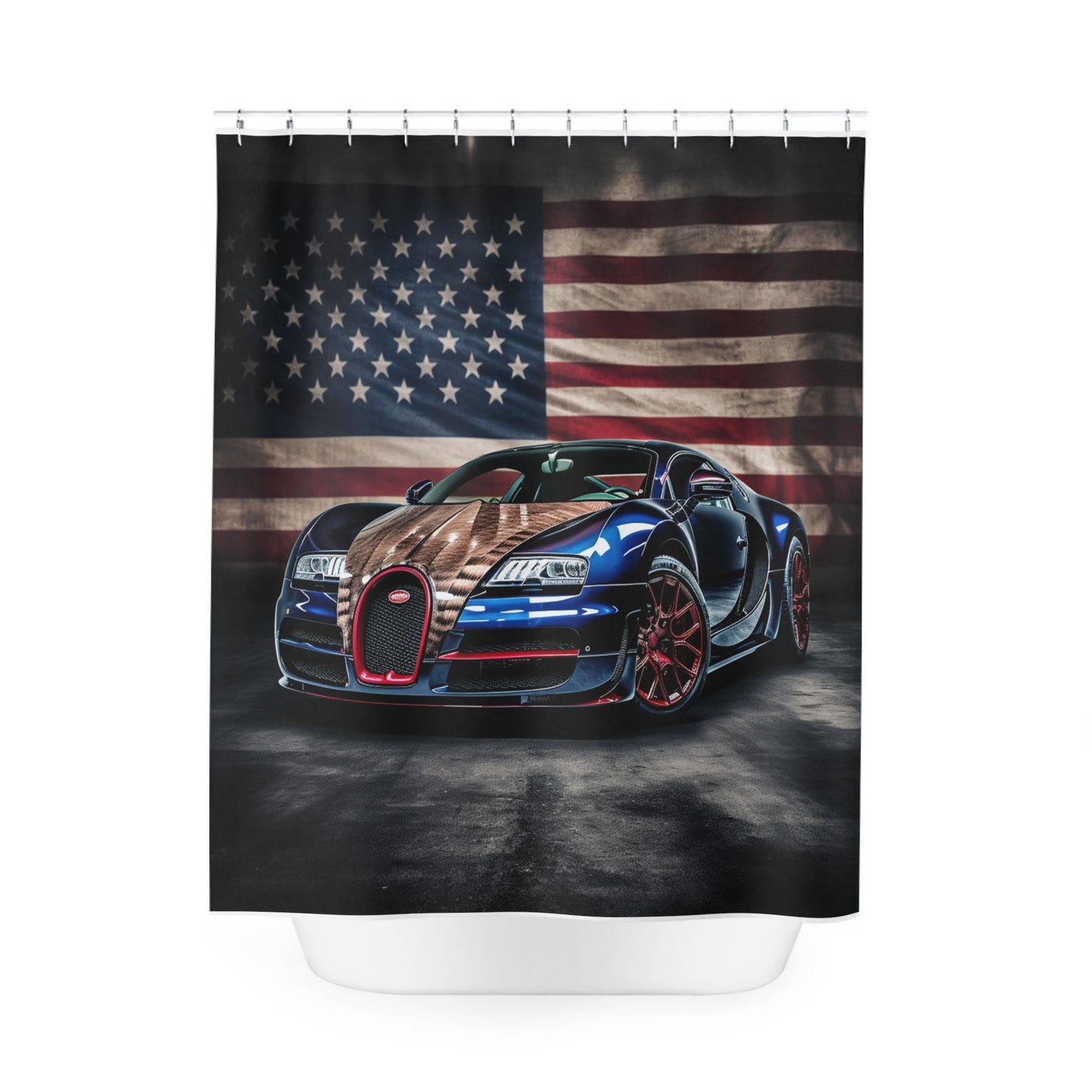 Polyester Shower Curtain Bugatti American Flag 4